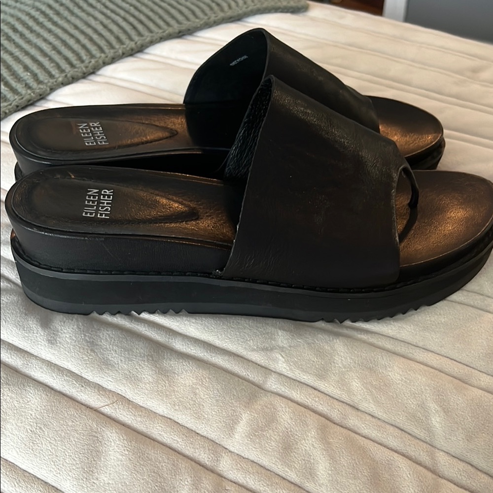 Eileen Fisher Black Women's Slide Sandals